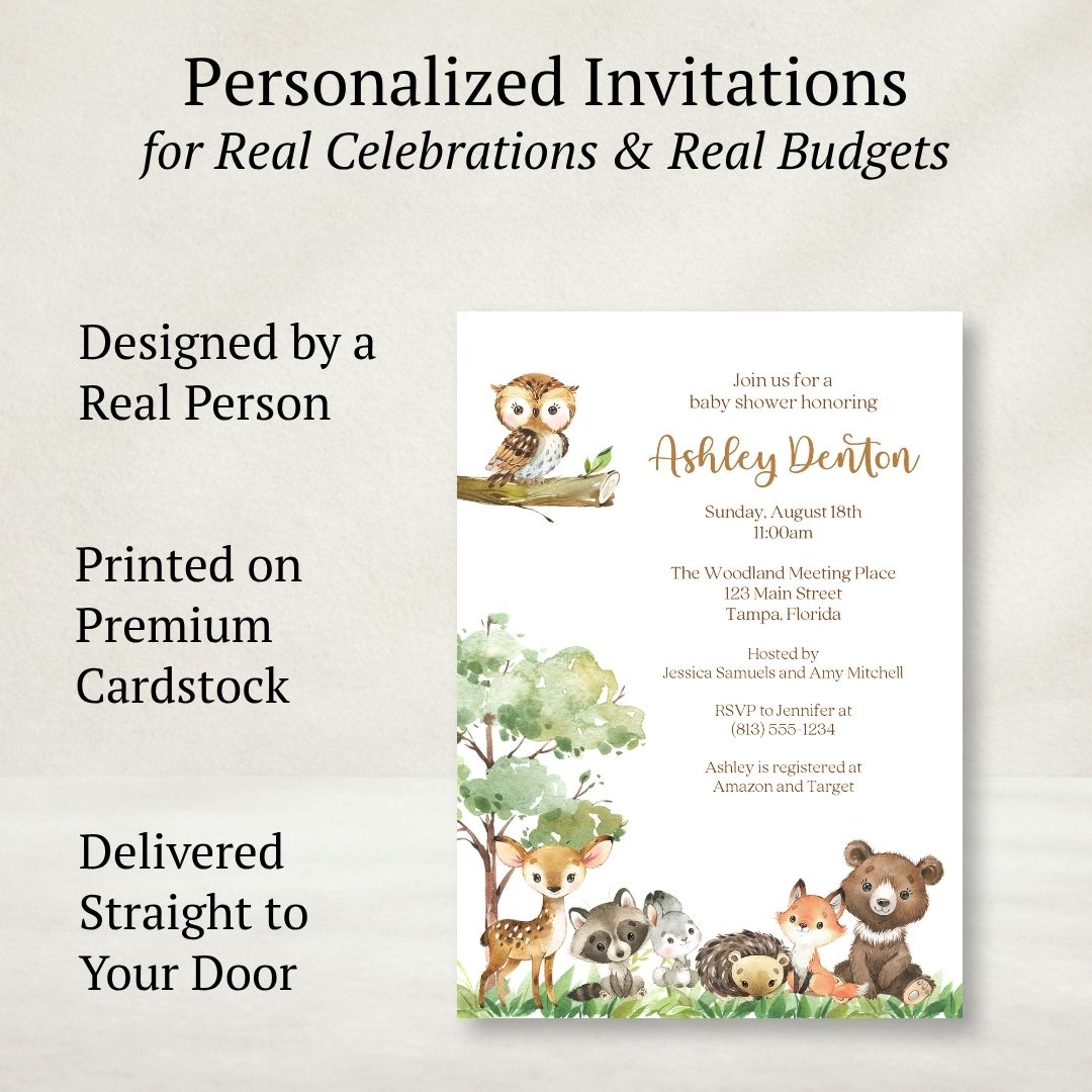 Forest Friends Baby Shower Invitation