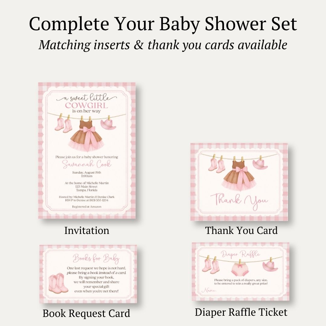 Cowgirl Baby Shower Invitation