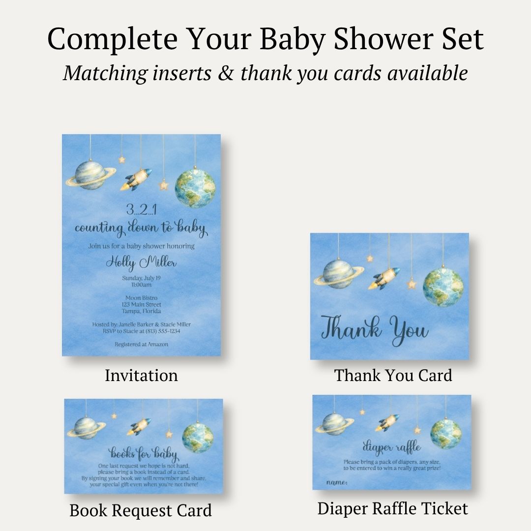 Space Baby Shower Invitation