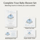 Painted Pumpkin Blue Baby Shower Invitation