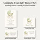 Vintage Sage & Ivory Carriage Baby Shower Invitation