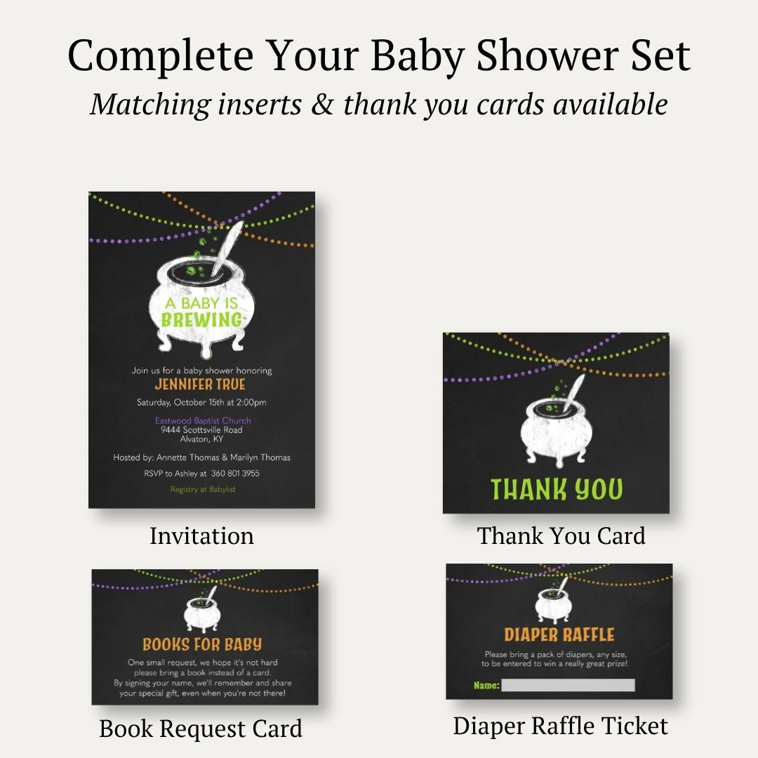 Baby Brewing Cauldron Baby Shower Invitation