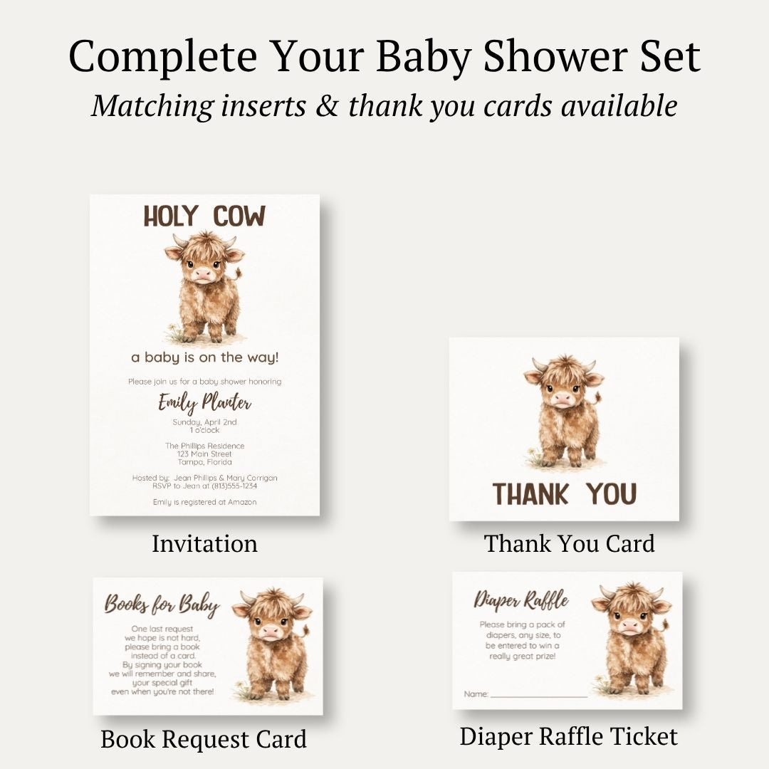 Highland Cow Baby Shower Invitation