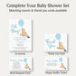 Winnie the Pooh Blue Balloon Baby Shower Invitation