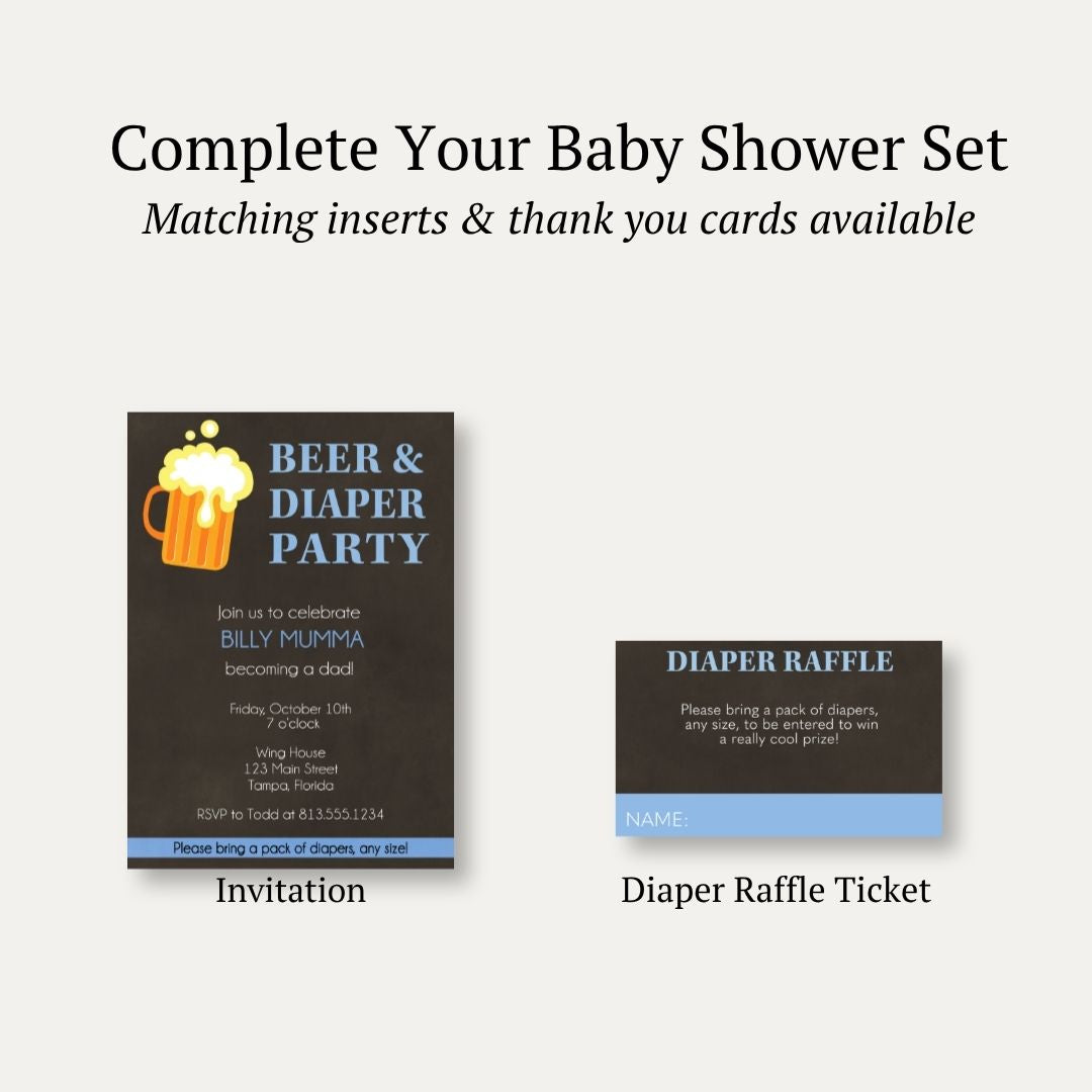 Beer and Diaper Baby Shower Invitation