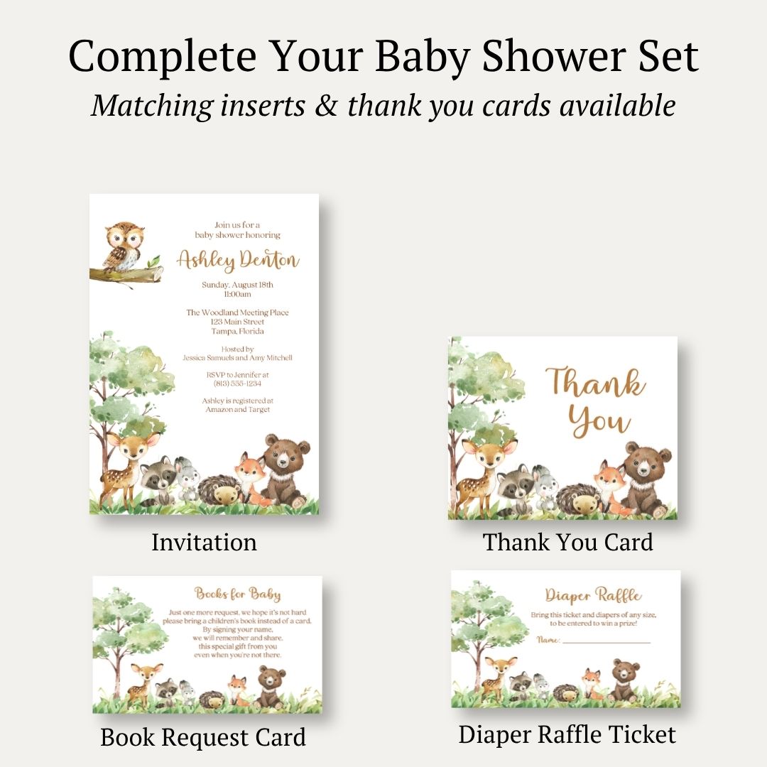 Forest Friends Baby Shower Invitation