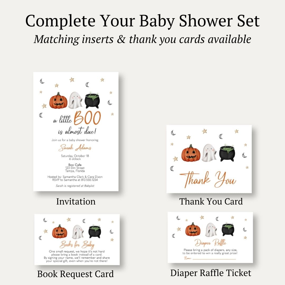Little Boo Baby Shower Invitation (White Collection)
