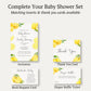 Lemon Baby Shower Invitation