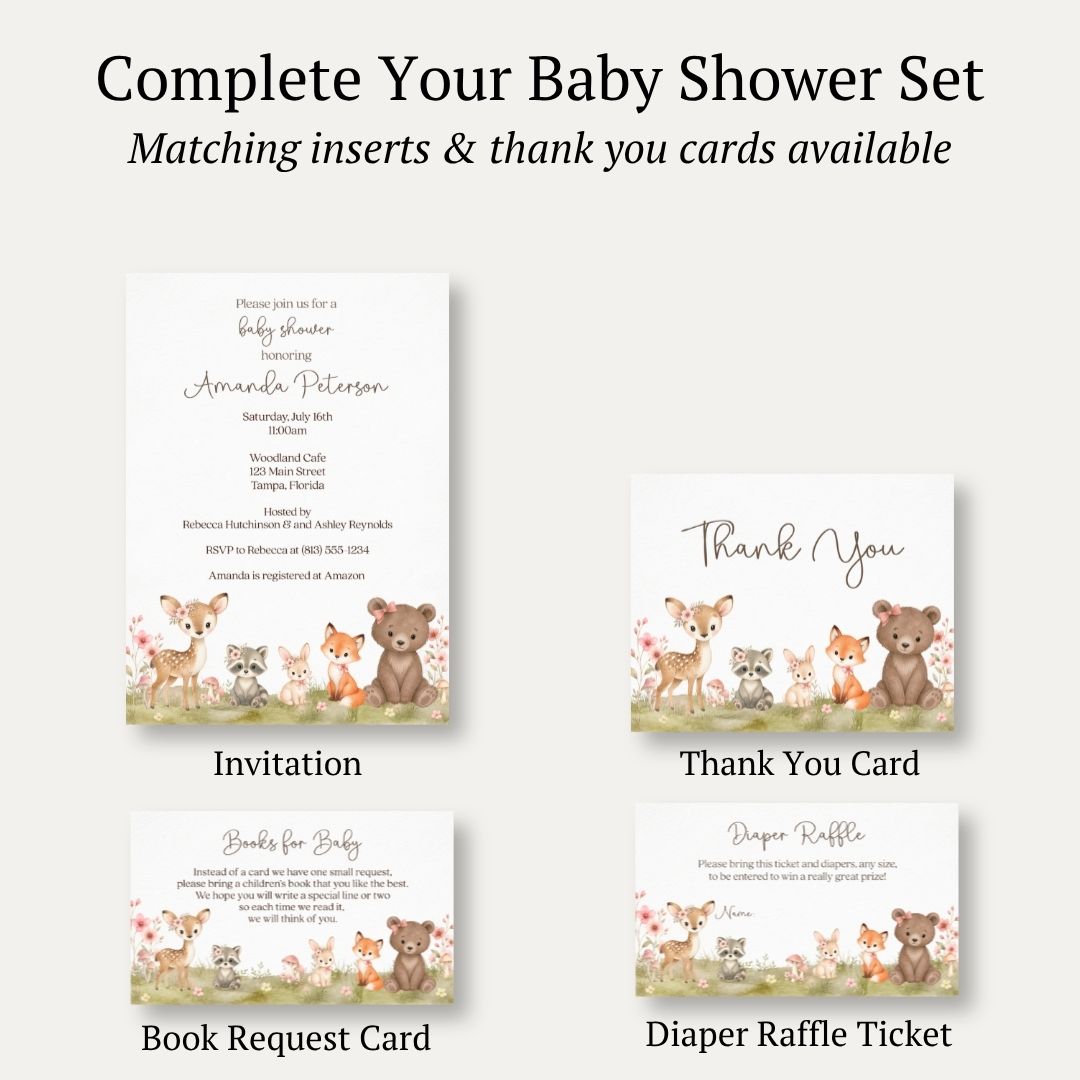 Boho Woodland Baby Shower Invitation