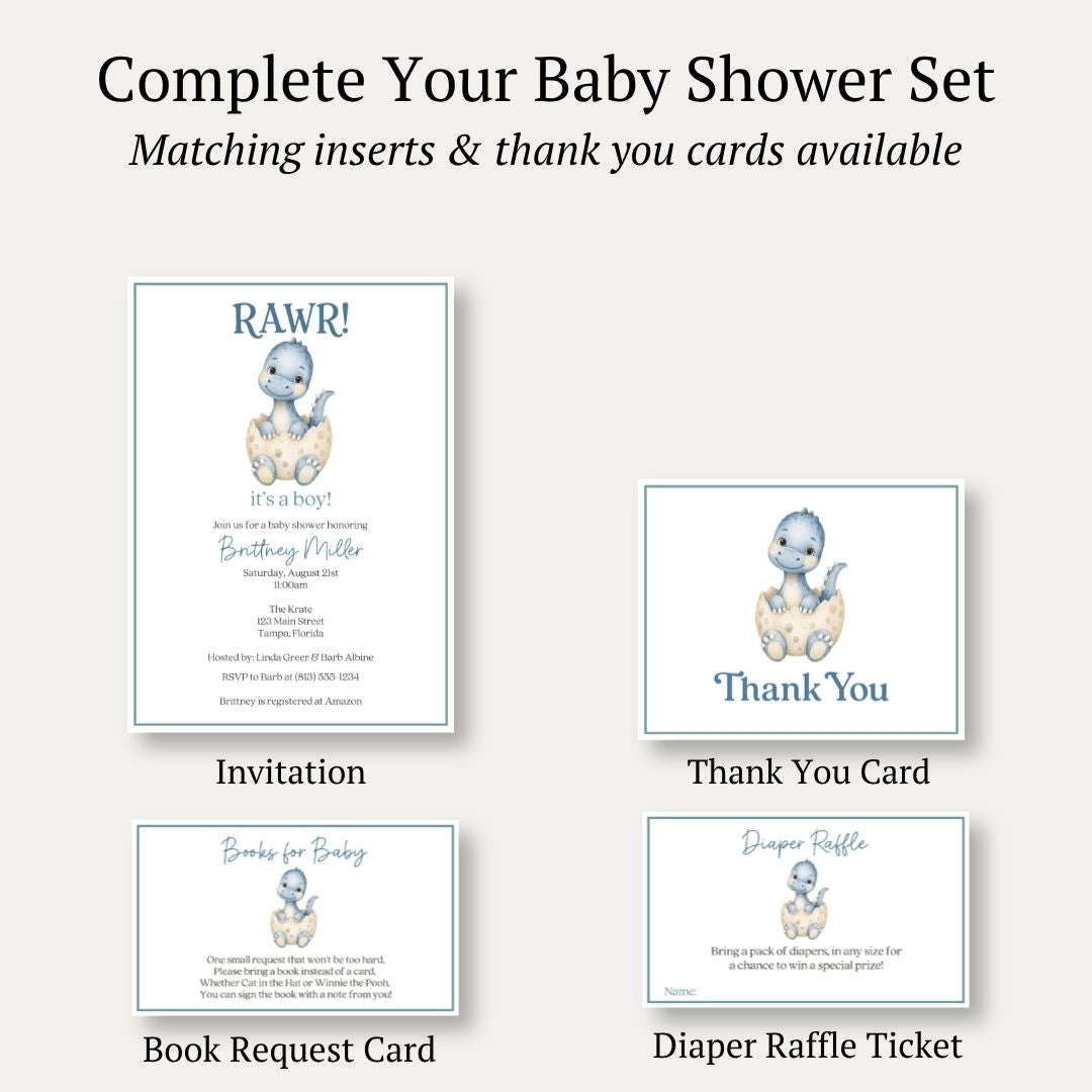 Dinosaur Baby Shower Invitation
