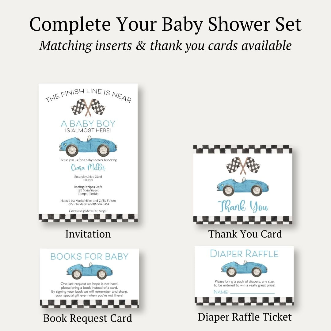 Race Car Baby Shower Invitation