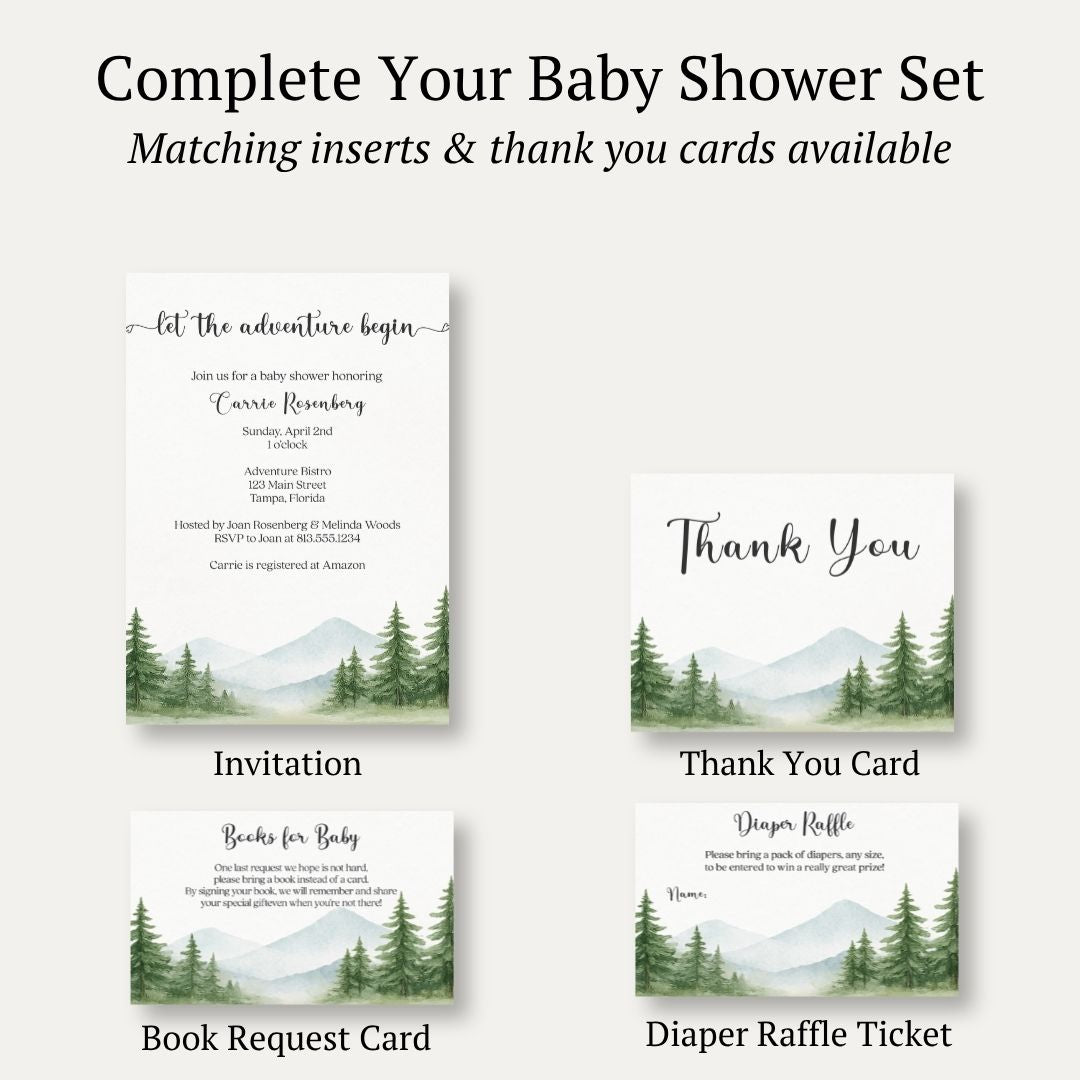 The Adventure Begins Baby Shower Invitation