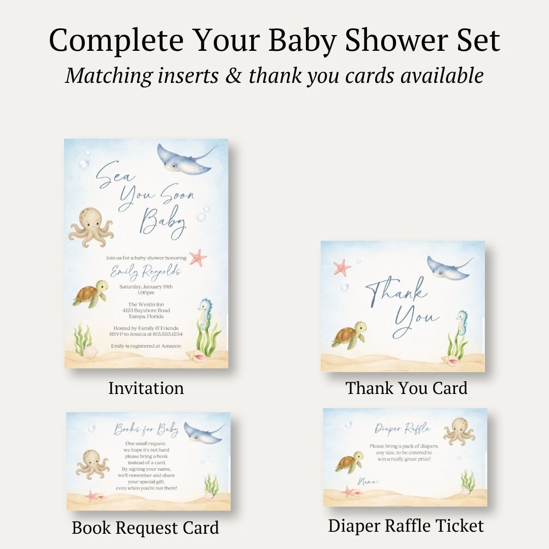 Sea you Soon Baby Shower Invitation