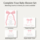 Pink Bow Baby Shower Invitation