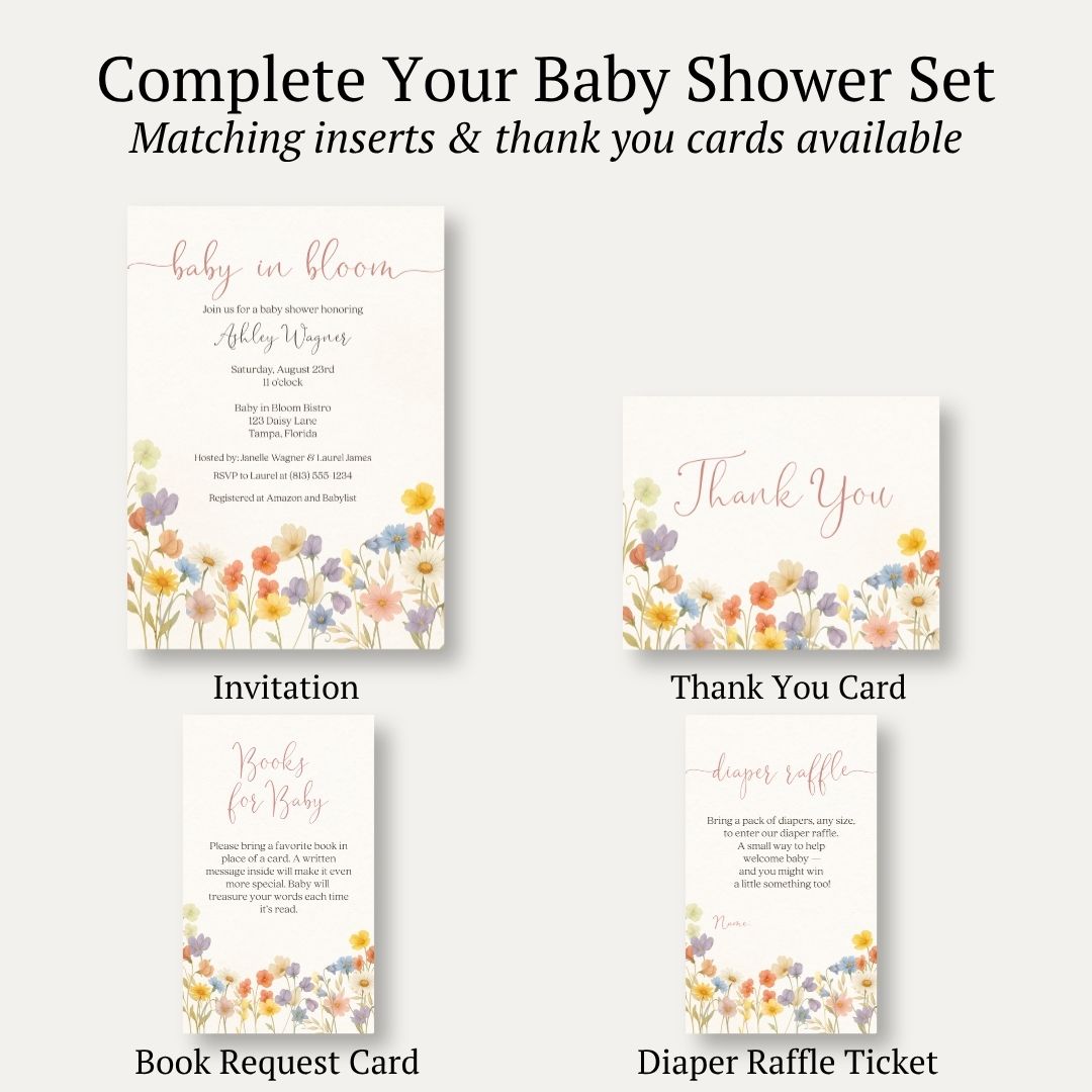 Wildflower Baby Shower Invitation