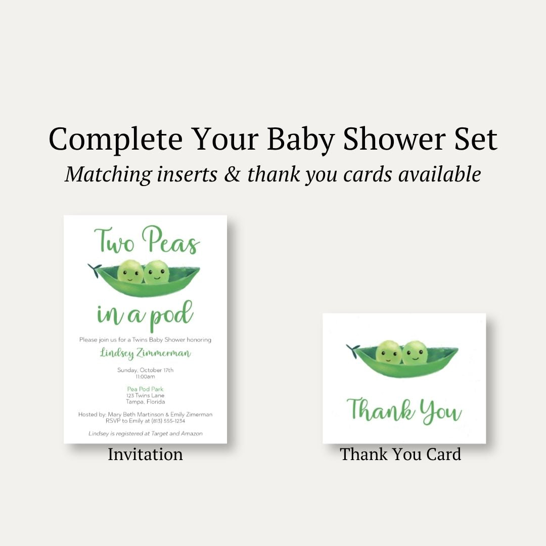Peas in a Pod Baby Shower Invitation