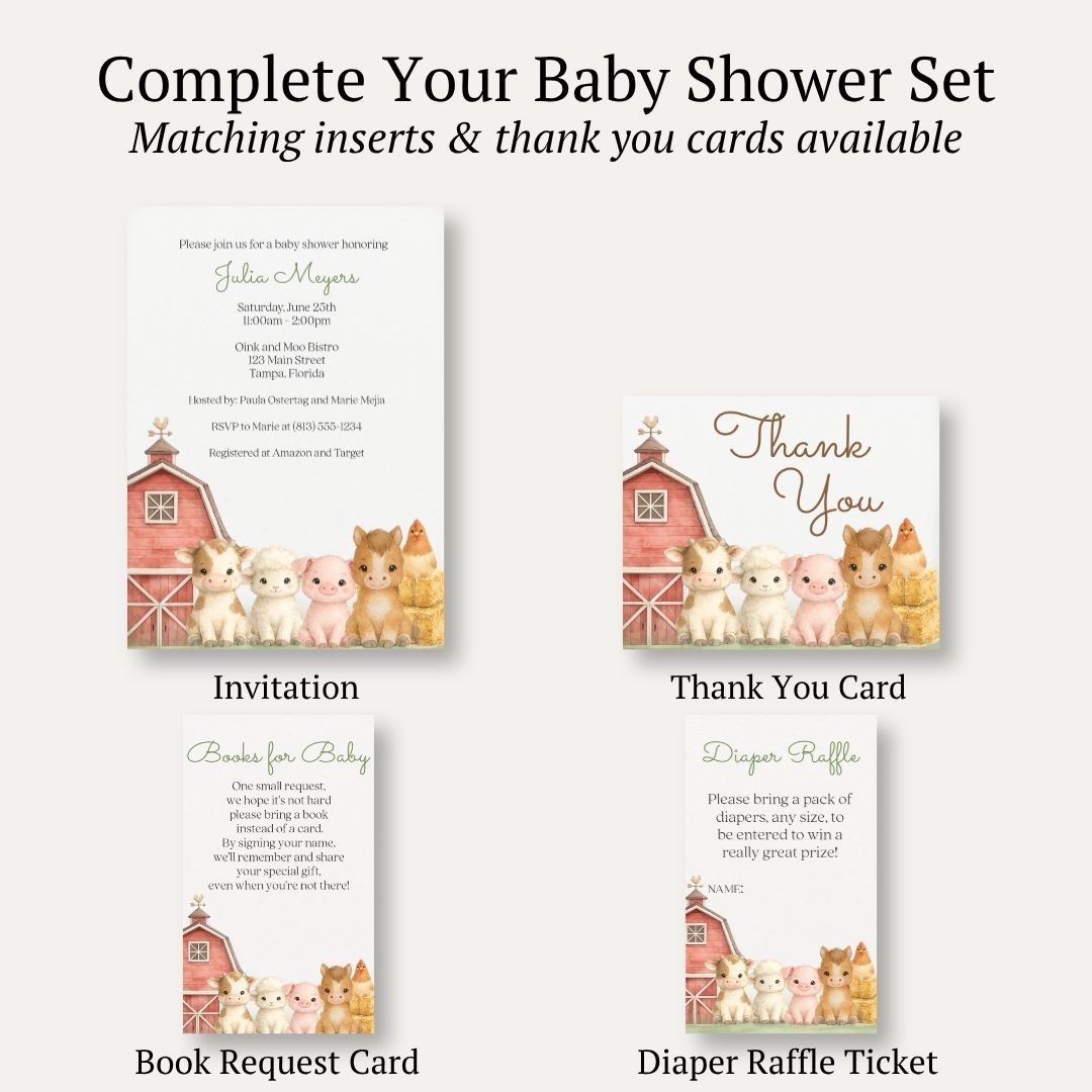 Barnyard Baby Shower Invitation