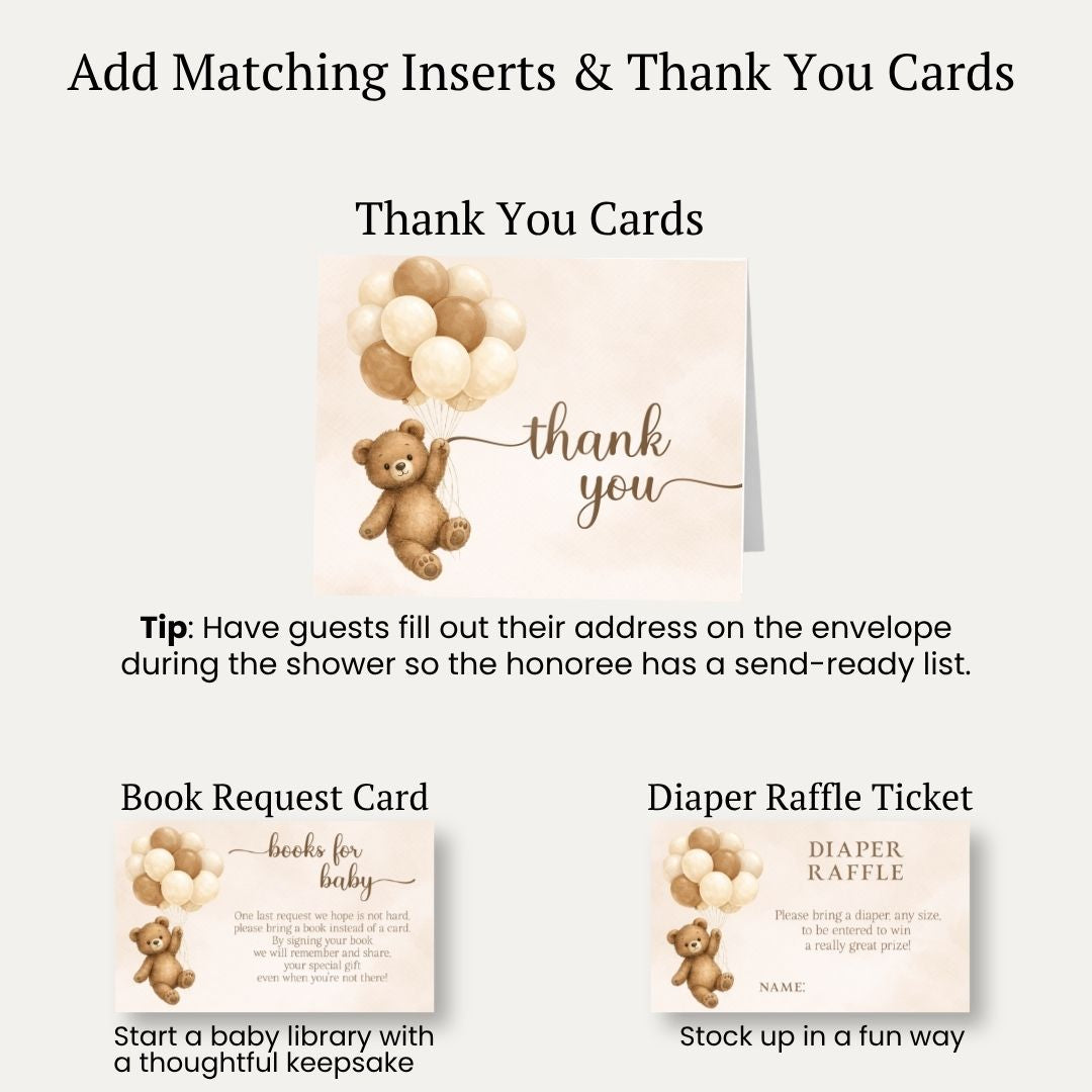 Bearly Wait Brown Baby Shower Invitation