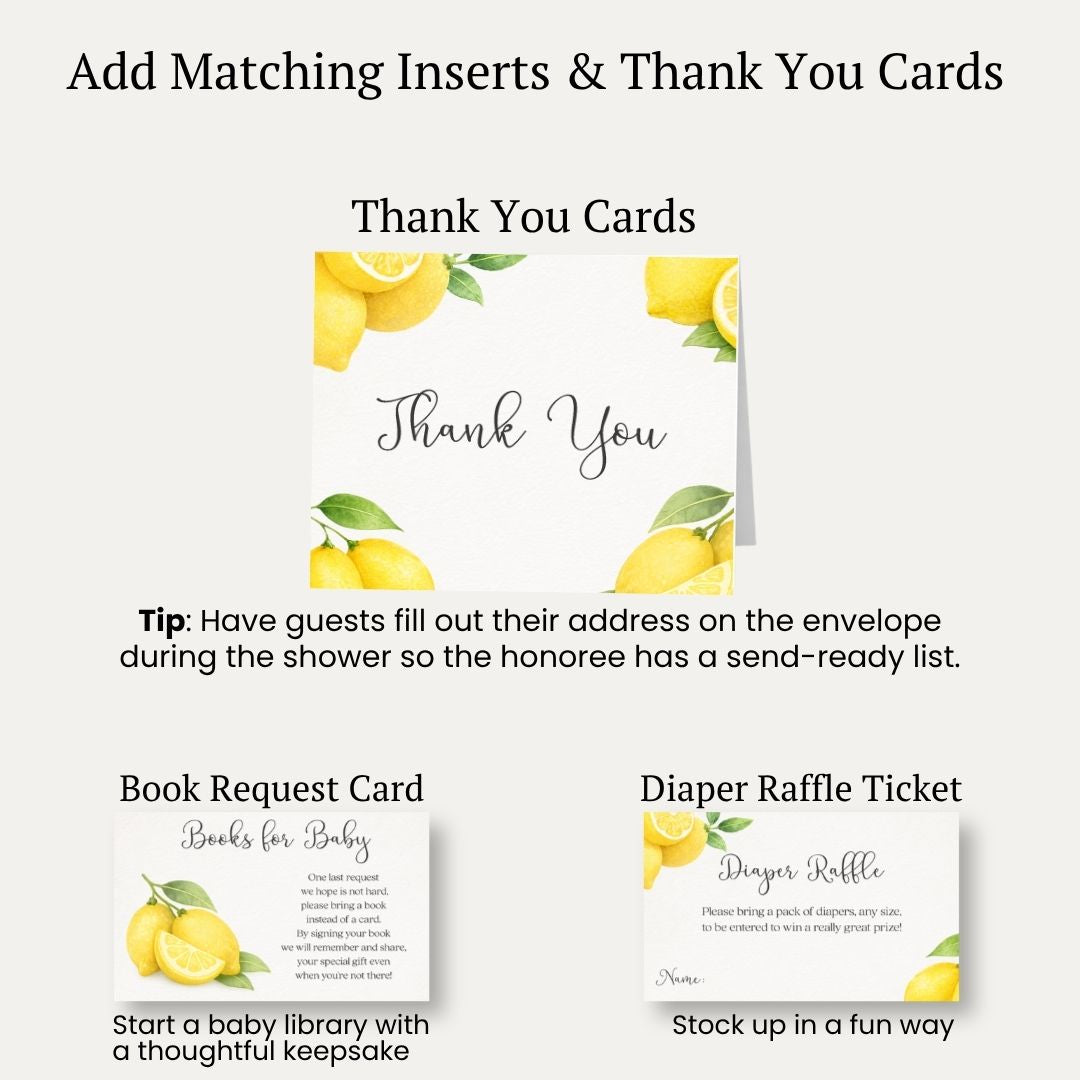 Lemon Baby Shower Invitation