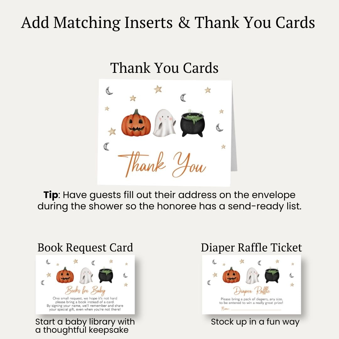 Little Boo Baby Shower Invitation (White Collection)