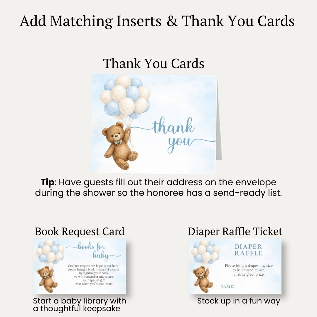 Bearly Wait Blue Baby Shower Invitation