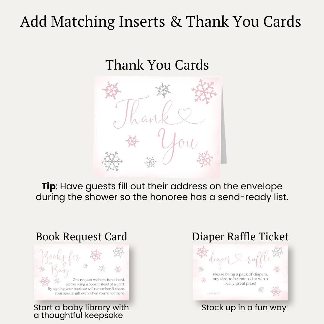 Little Snowflake Pink Baby Shower Invitation