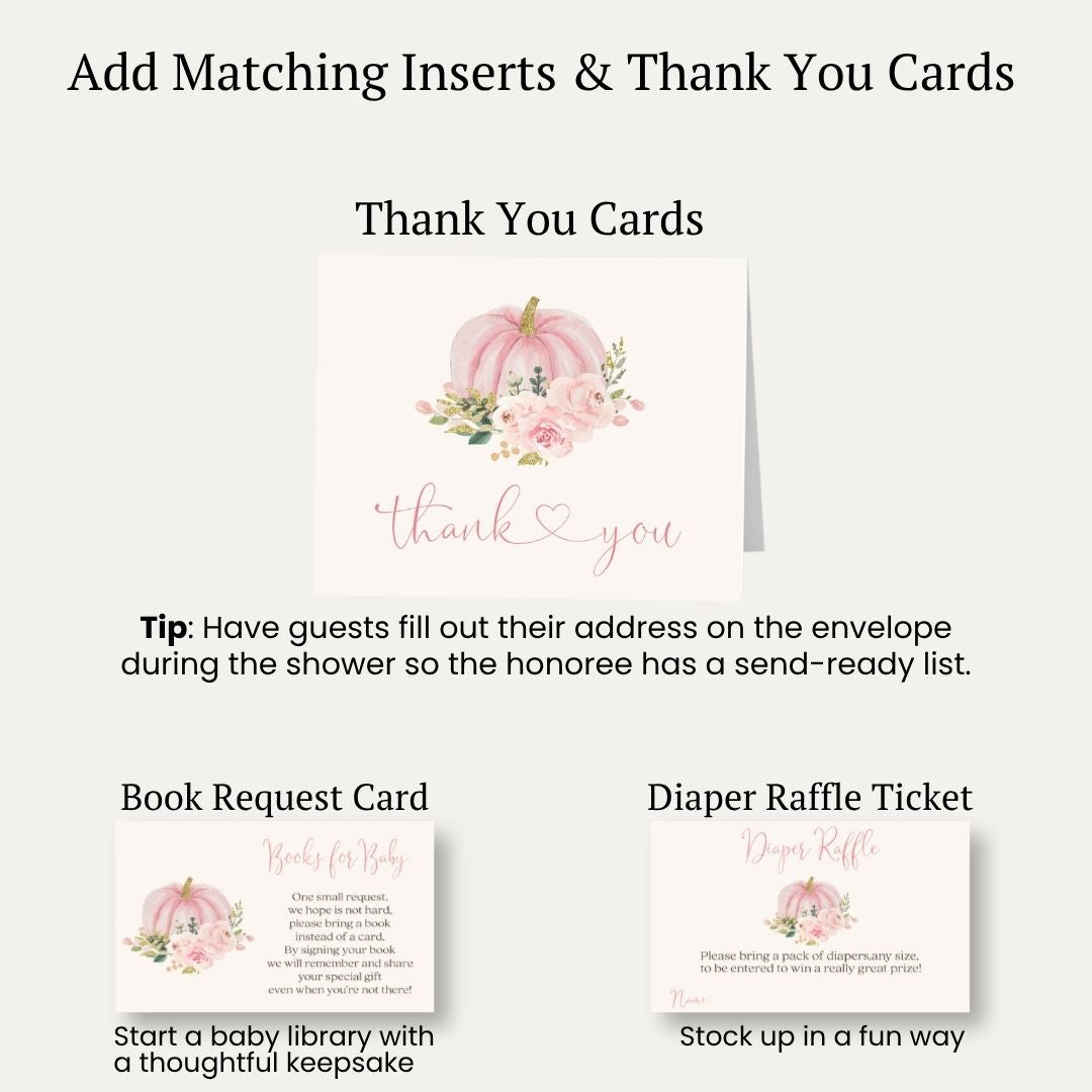 Painted Pumpkin Pink Baby Shower Invitation