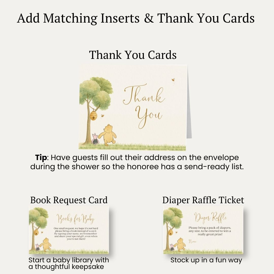 Winnie the Pooh Classic Baby Shower Invitation
