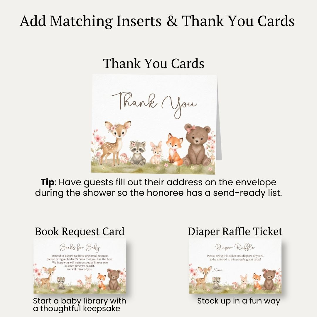 Boho Woodland Baby Shower Invitation