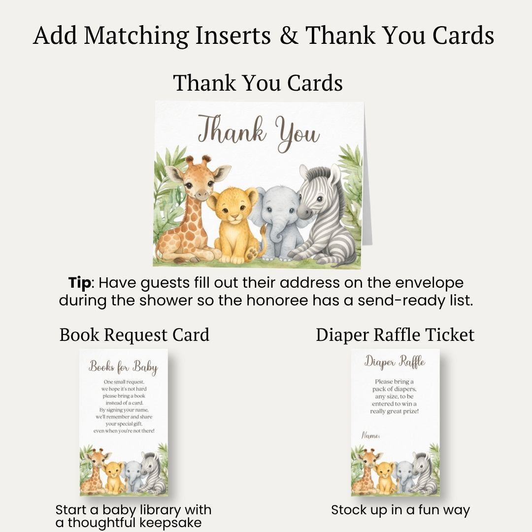 Jungle Safari Baby Shower Invitation