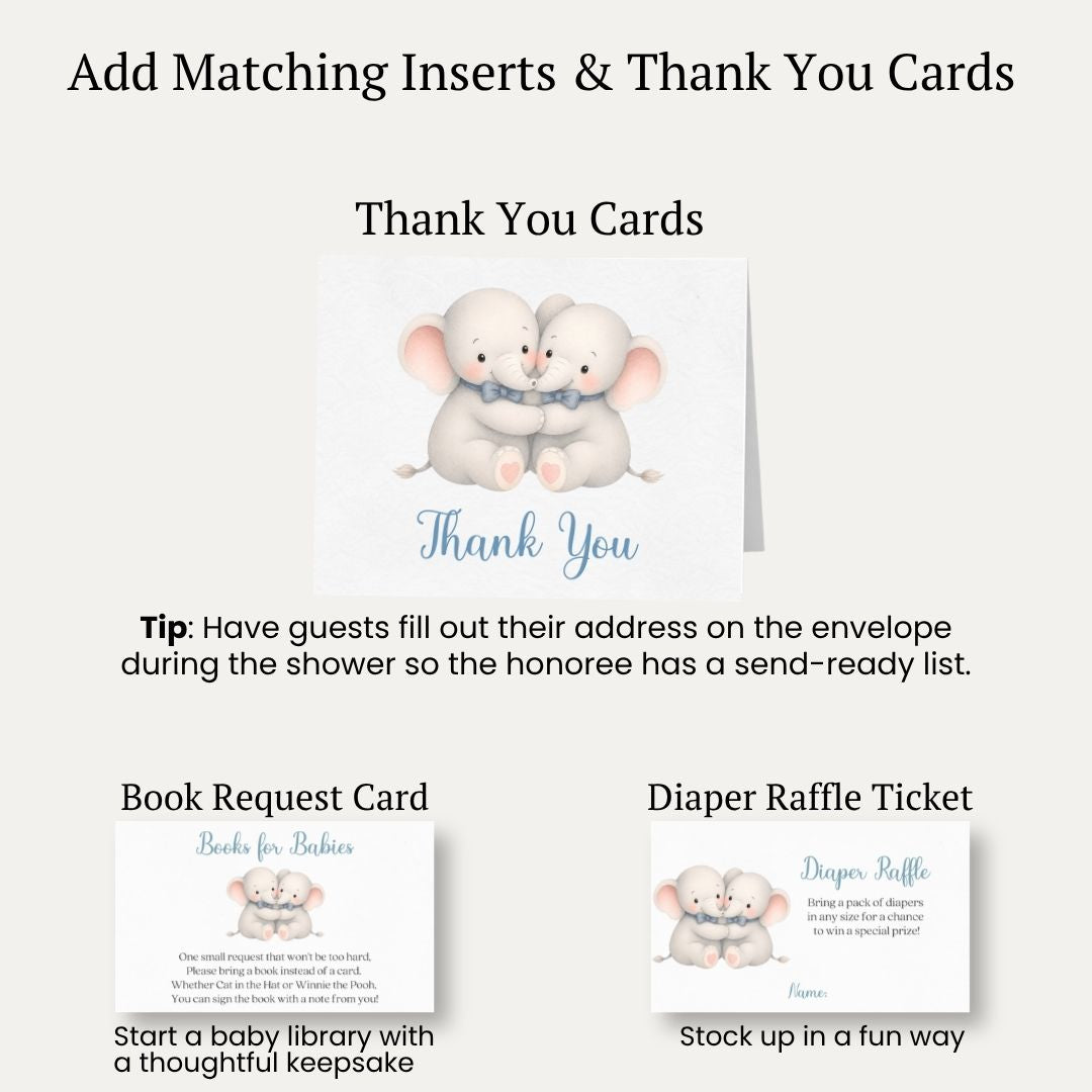 Little Peanut Twin Boy Baby Shower Invitation