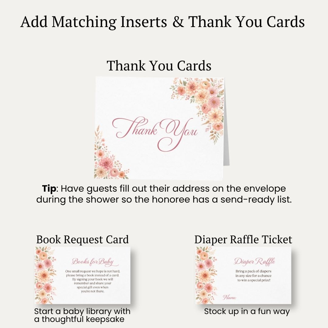 Autumn Baby in Bloom Baby Shower Invitation