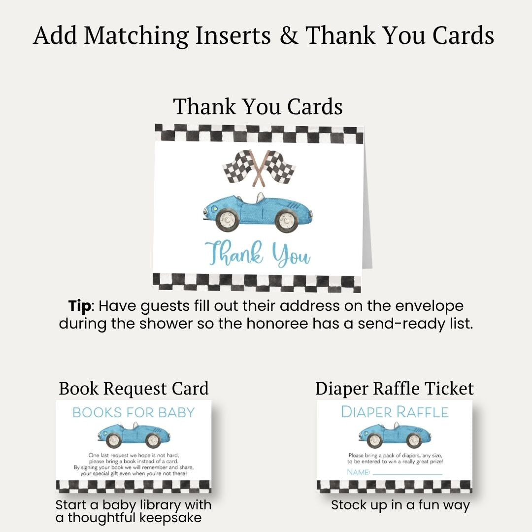 Race Car Baby Shower Invitation
