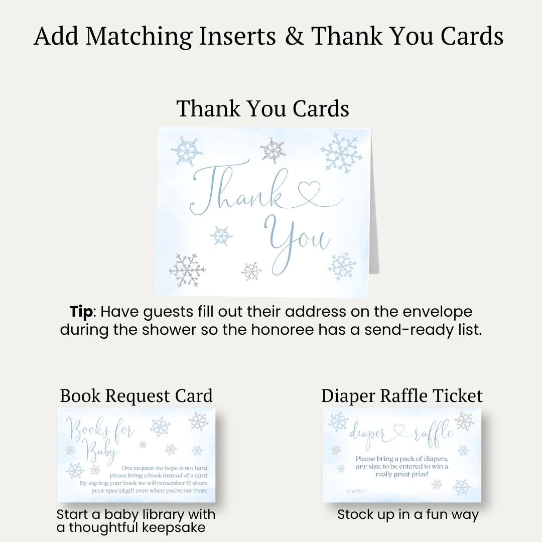 Little Snowflake Blue Baby Shower Invitation