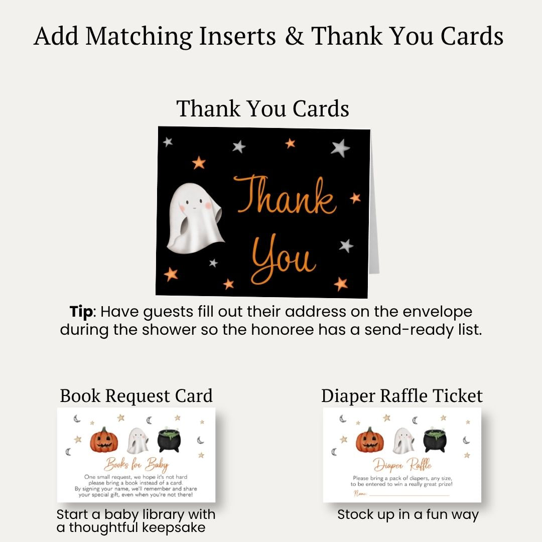 Little Boo Baby Shower Invitation (Black Collection)