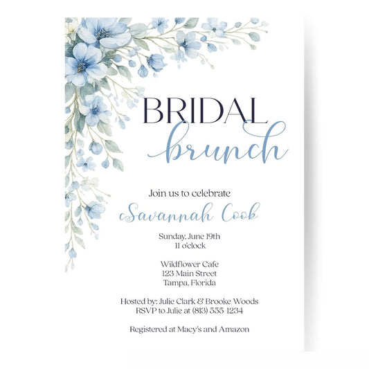 Blooming Corners Something Blue Before I Do Bridal Shower Invite