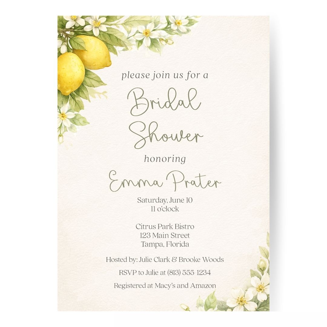 Lemon Bridal Shower Invitation