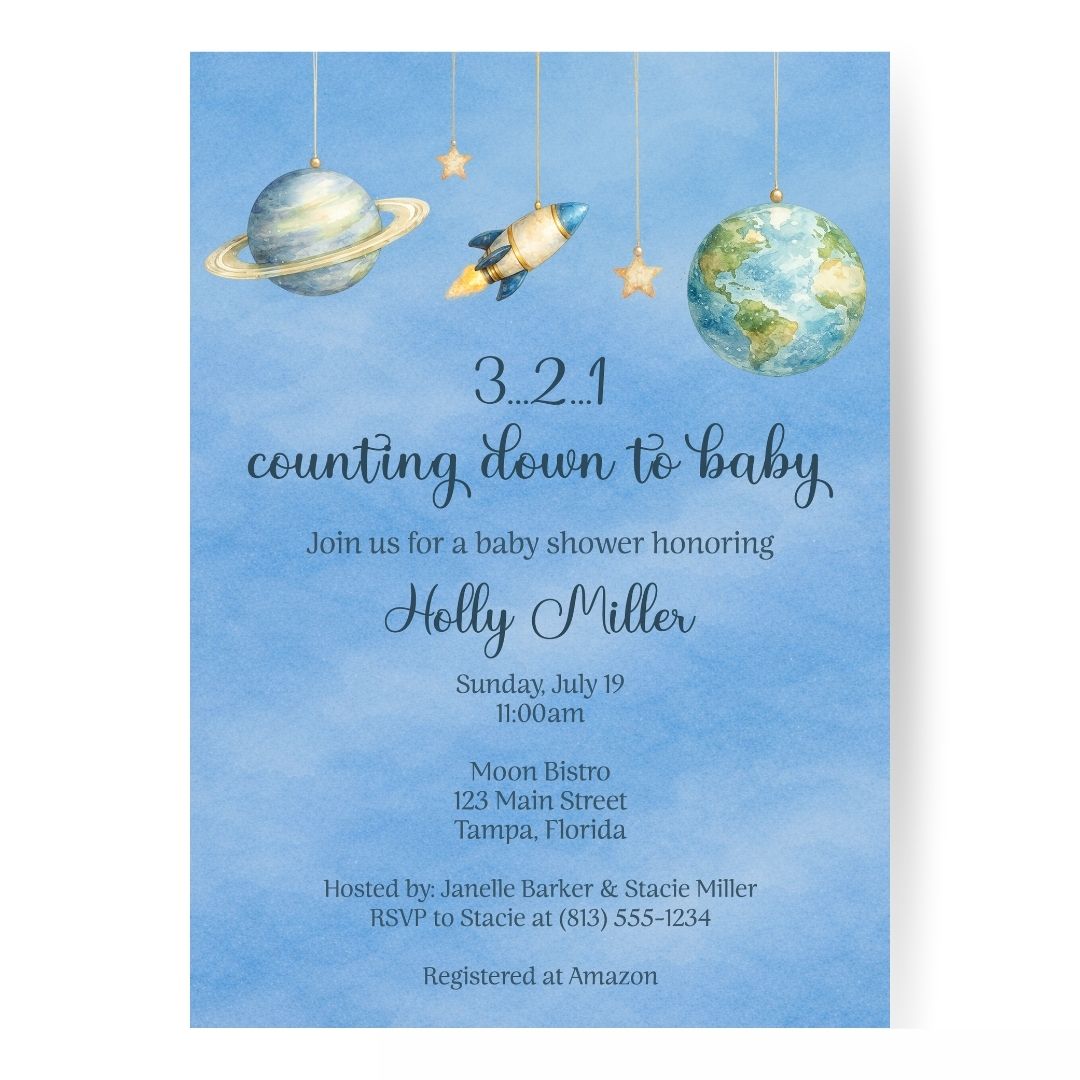 Space Baby Shower Invitation