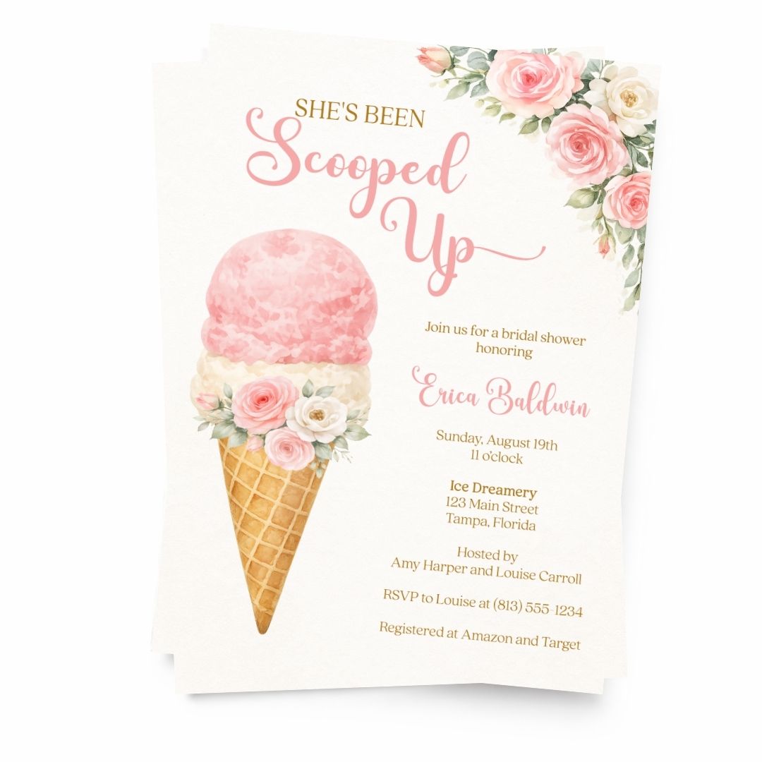 She's Been Scooped Up Bridal Shower Invitation