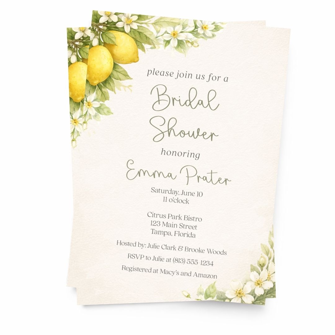 Lemon Bridal Shower Invitation