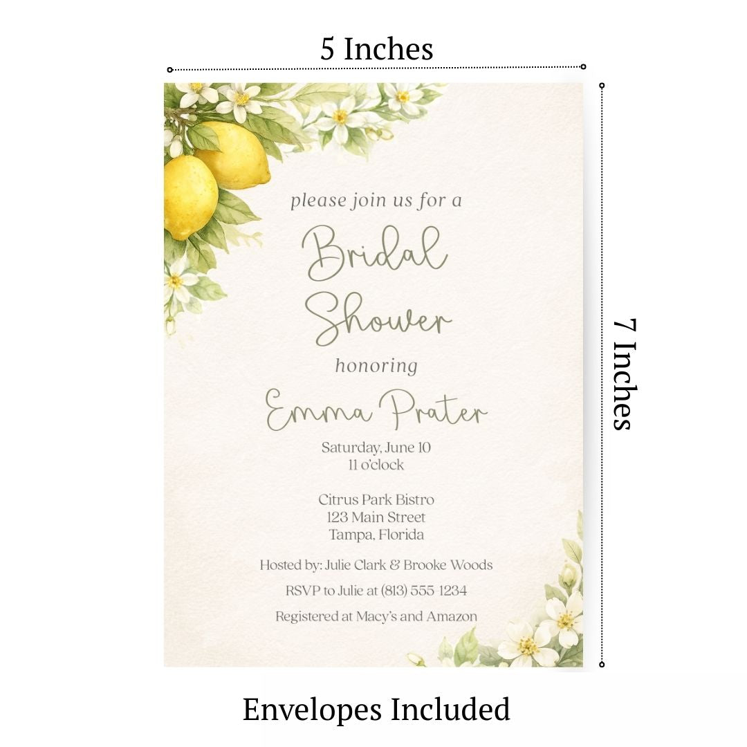 Lemon Bridal Shower Invitation