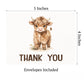 Highland Cow Thank You Cards