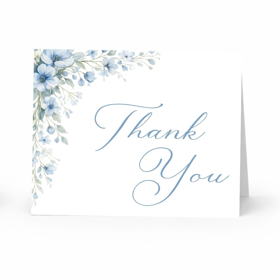 Blooming Corners Something Blue Thank You Cards
