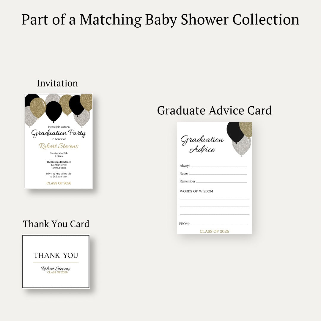 Balloon Graduation Advice Card