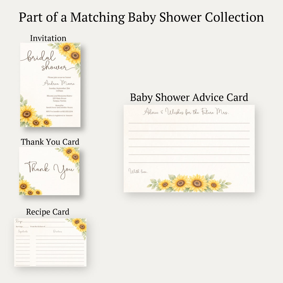 Sunflower Advice Card