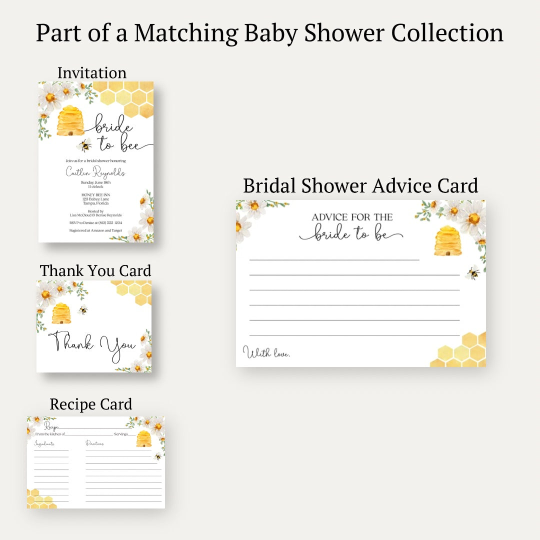 Bride to Bee Advice Card