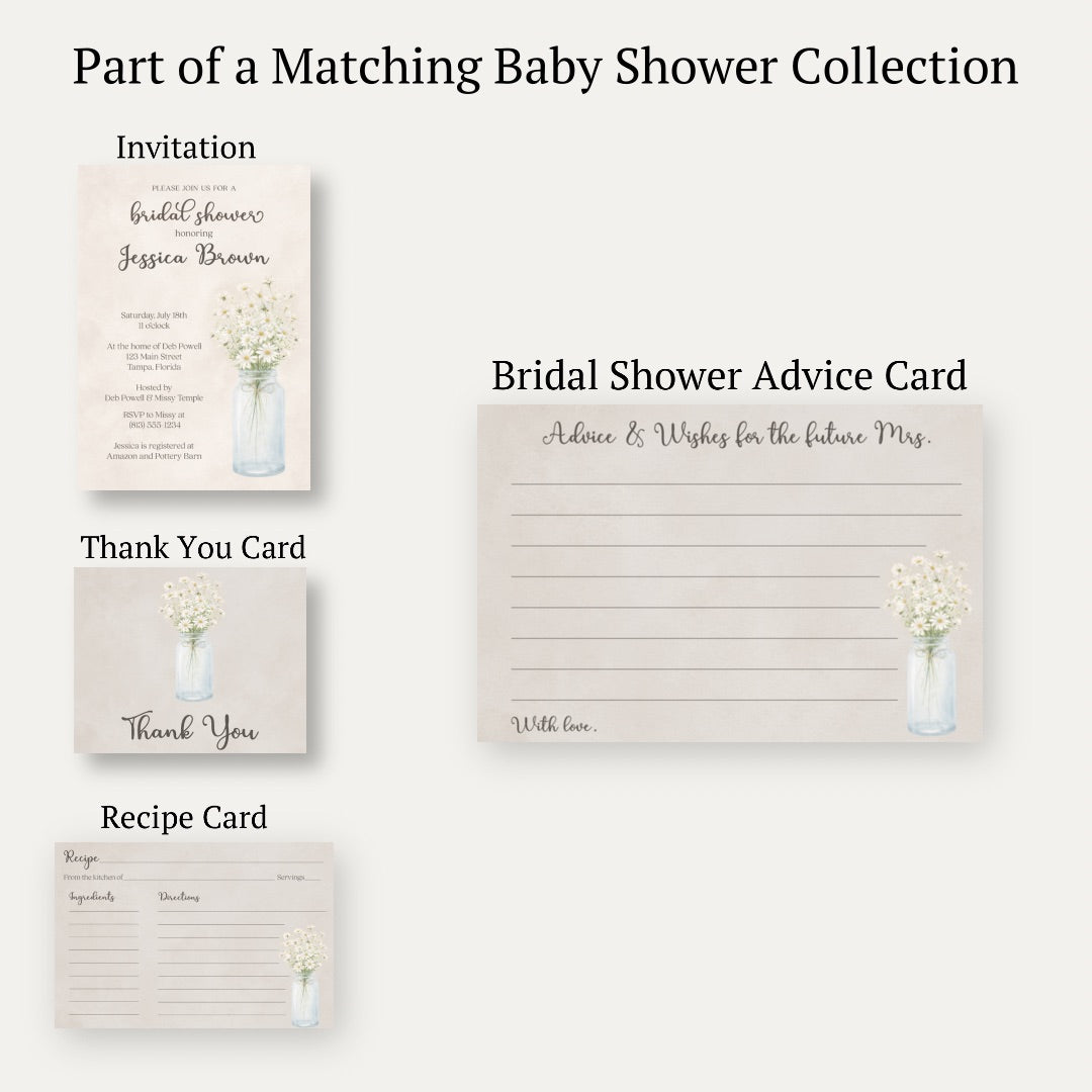 Country Mason Jar Advice Card