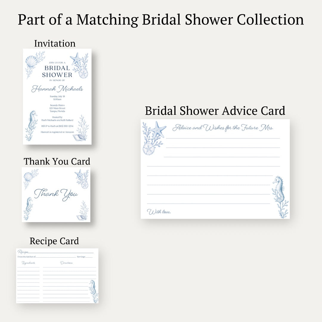 Coastal Bridal Advice Card