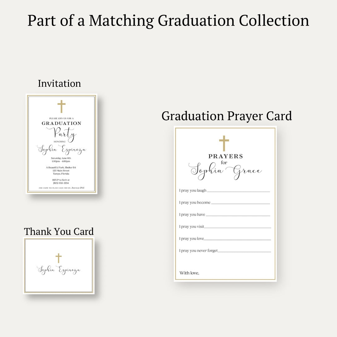 Christian Graduation Prayer Card
