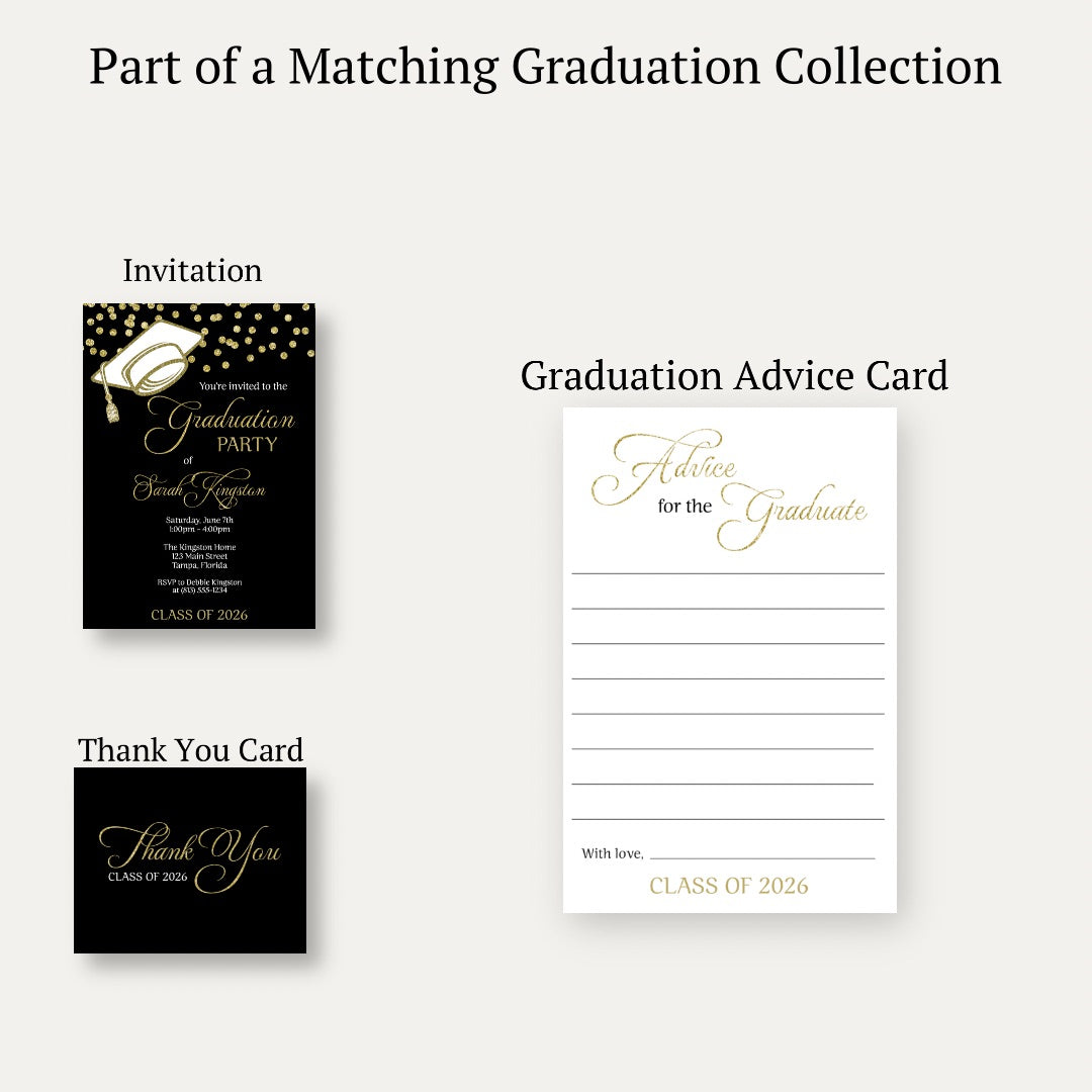 Cap & Confetti Graduation Advice Card